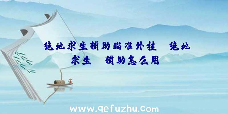 「绝地求生辅助瞄准外挂」|绝地求生bl辅助怎么用